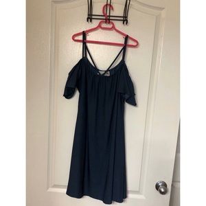 Soft denim off the shoulder dress